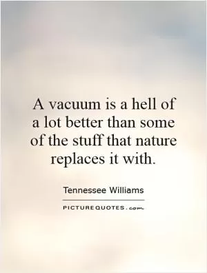 A vacuum is a hell of a lot better than some of the stuff that nature replaces it with Picture Quote #1