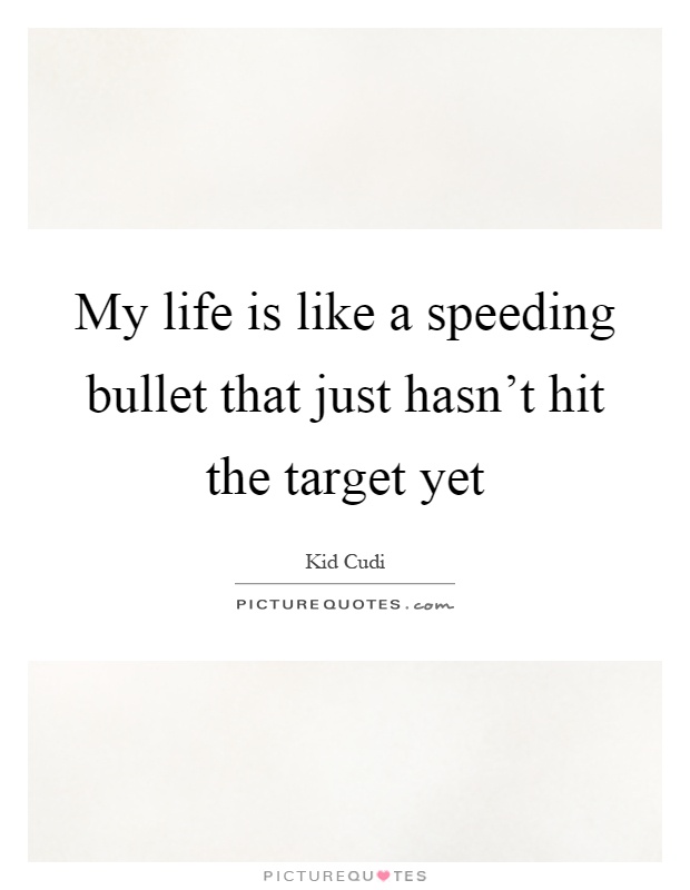 My life is like a speeding bullet that just hasn't hit the target yet Picture Quote #1