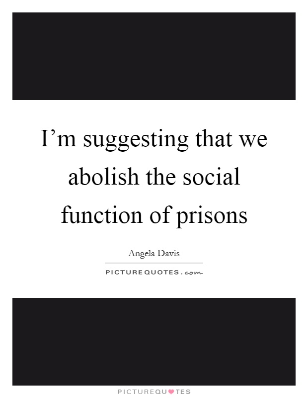 I'm suggesting that we abolish the social function of prisons Picture Quote #1