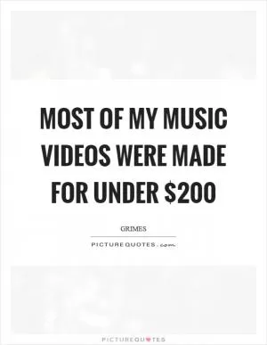 Most of my music videos were made for under $200 Picture Quote #1