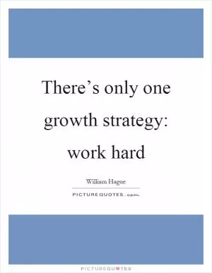 There’s only one growth strategy: work hard Picture Quote #1