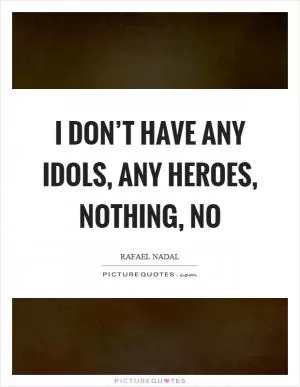 I don’t have any idols, any heroes, nothing, no Picture Quote #1