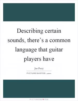Describing certain sounds, there’s a common language that guitar players have Picture Quote #1