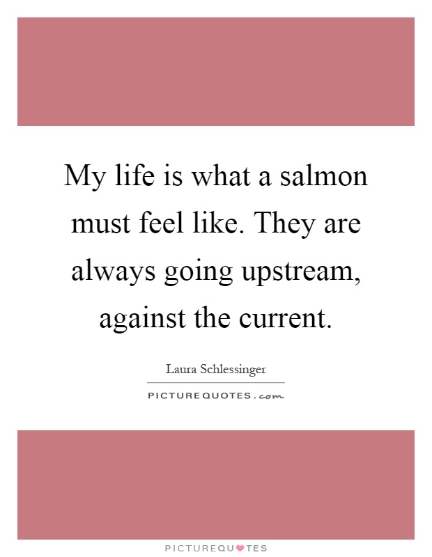 My life is what a salmon must feel like. They are always going upstream, against the current Picture Quote #1