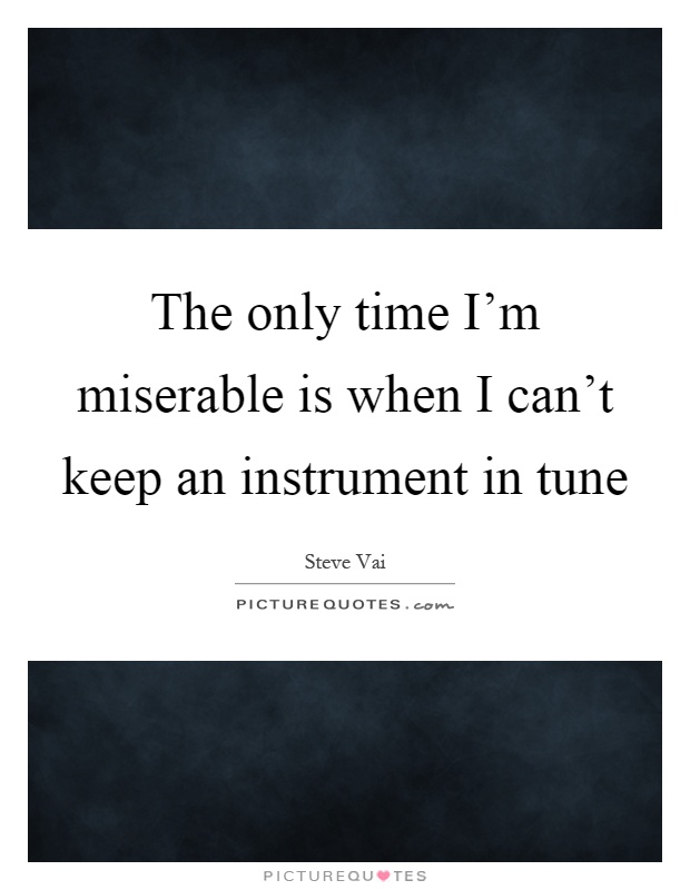 The only time I'm miserable is when I can't keep an instrument in tune Picture Quote #1