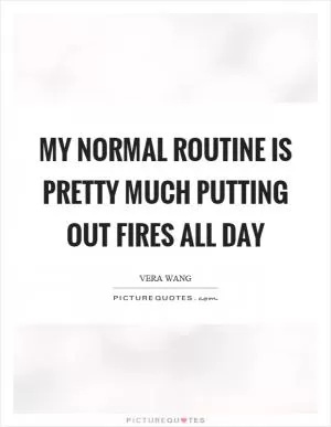 My normal routine is pretty much putting out fires all day Picture Quote #1