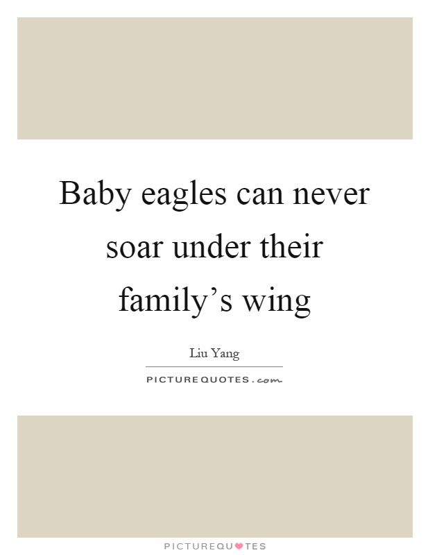 Baby eagles can never soar under their family's wing Picture Quote #1