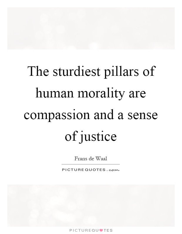 The sturdiest pillars of human morality are compassion and a sense of justice Picture Quote #1