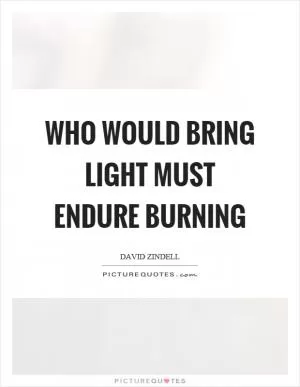 Who would bring light must endure burning Picture Quote #1