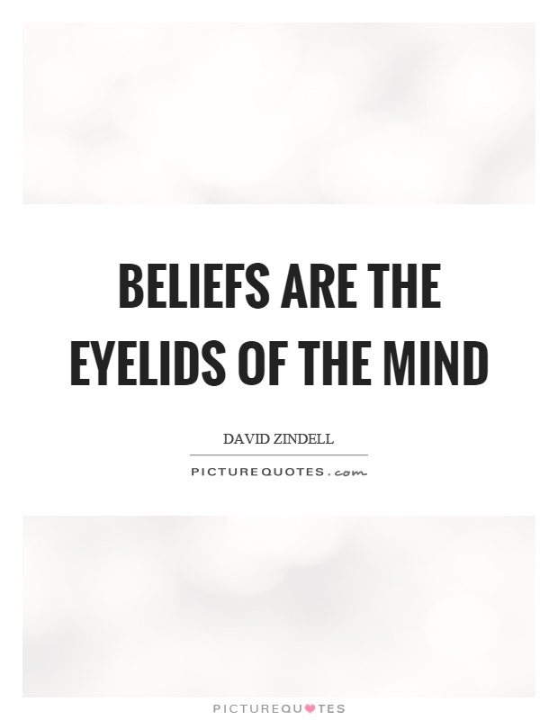 Beliefs are the eyelids of the mind Picture Quote #1