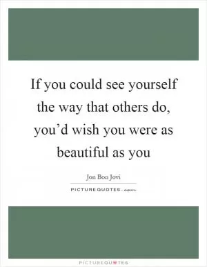 If you could see yourself the way that others do, you’d wish you were as beautiful as you Picture Quote #1