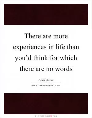 There are more experiences in life than you’d think for which there are no words Picture Quote #1