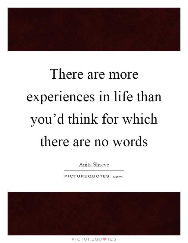 There are more experiences in life than you'd think for which there are no words Picture Quote #1