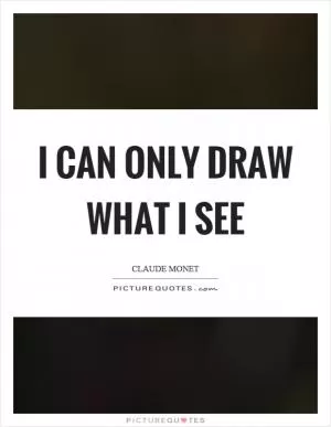 I can only draw what I see Picture Quote #1