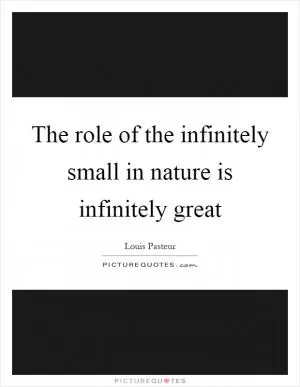 The role of the infinitely small in nature is infinitely great Picture Quote #1