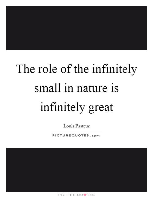 The role of the infinitely small in nature is infinitely great Picture Quote #1