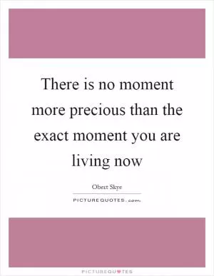 There is no moment more precious than the exact moment you are living now Picture Quote #1