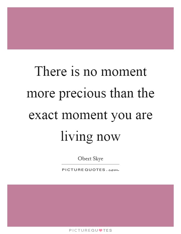 There is no moment more precious than the exact moment you are living now Picture Quote #1