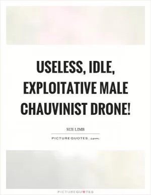Useless, idle, exploitative male chauvinist drone! Picture Quote #1