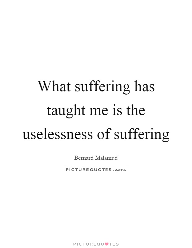 What suffering has taught me is the uselessness of suffering Picture Quote #1