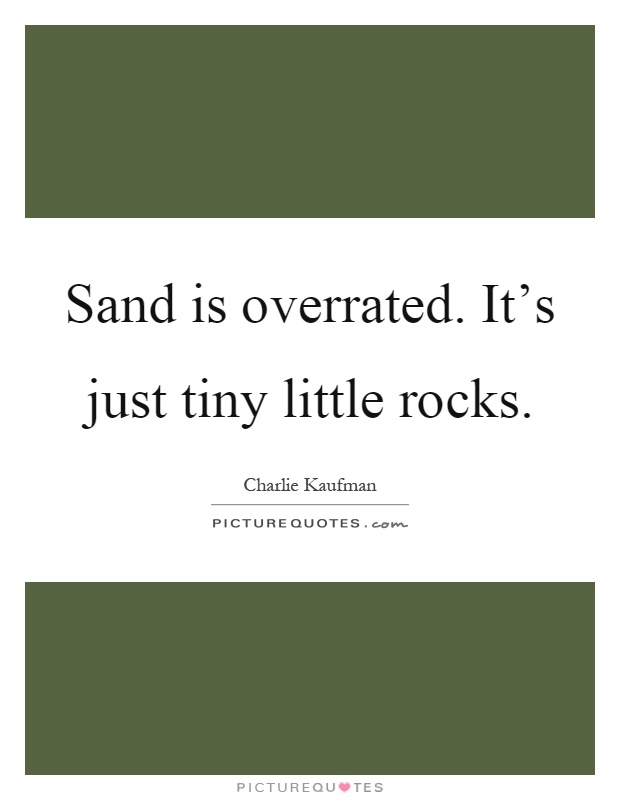 Sand is overrated. It's just tiny little rocks Picture Quote #1