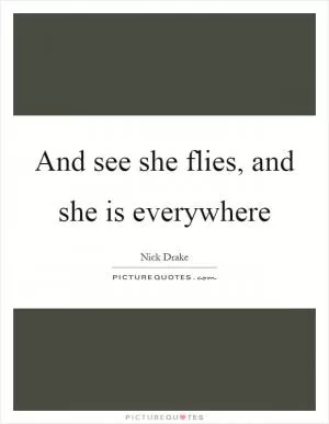 And see she flies, and she is everywhere Picture Quote #1