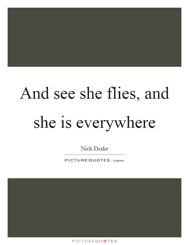 And see she flies, and she is everywhere Picture Quote #1
