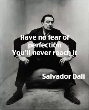 Have no fear of perfection – you’ll never reach it Picture Quote #1