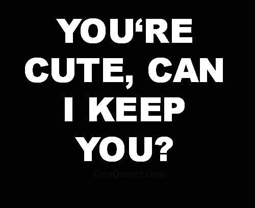 You're cute, can I keep you? Picture Quote #1