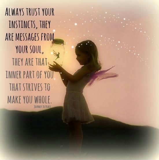 Always trust your instincts, they are messages from your soul. They are that inner part of you, that strives to make you whole Picture Quote #1