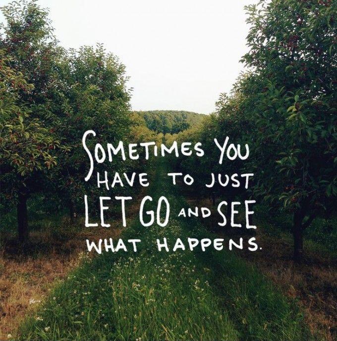 Sometimes you have to just let it go and see what happens Picture Quote #1