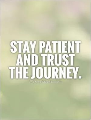 Stay patient and trust the journey Picture Quote #1