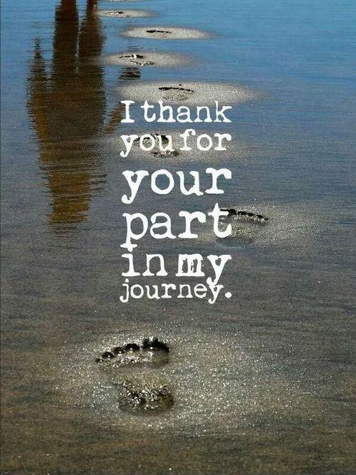 I thank you for your part in my journey Picture Quote #2