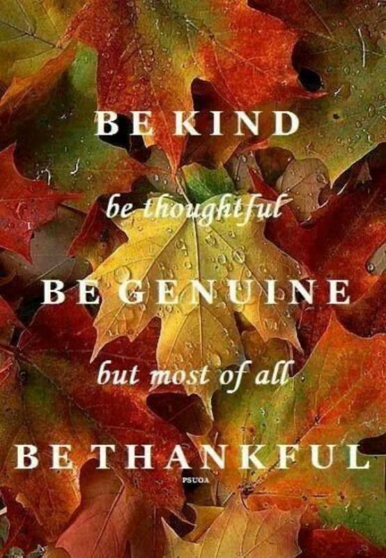 Be kind, be thoughtful, be genuine, but most of all be thankful Picture Quote #1