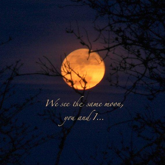 We see the same moon, you and i Picture Quote #1