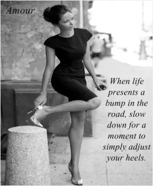 When life presents a bump in the road, slow down for a moment to simply adjust your heels Picture Quote #1