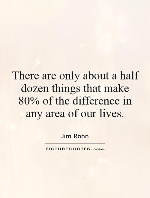 There are only about a half dozen things that make 80% of the difference in any area of our lives Picture Quote #1