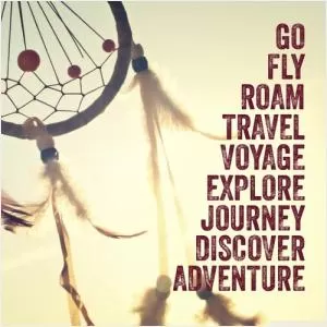 Go fly, roam, travel, voyage, explore, journey, discover, adventure Picture Quote #1