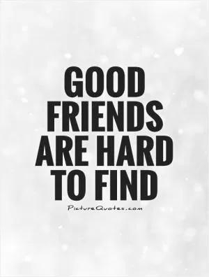 Good friends are hard to find Picture Quote #1