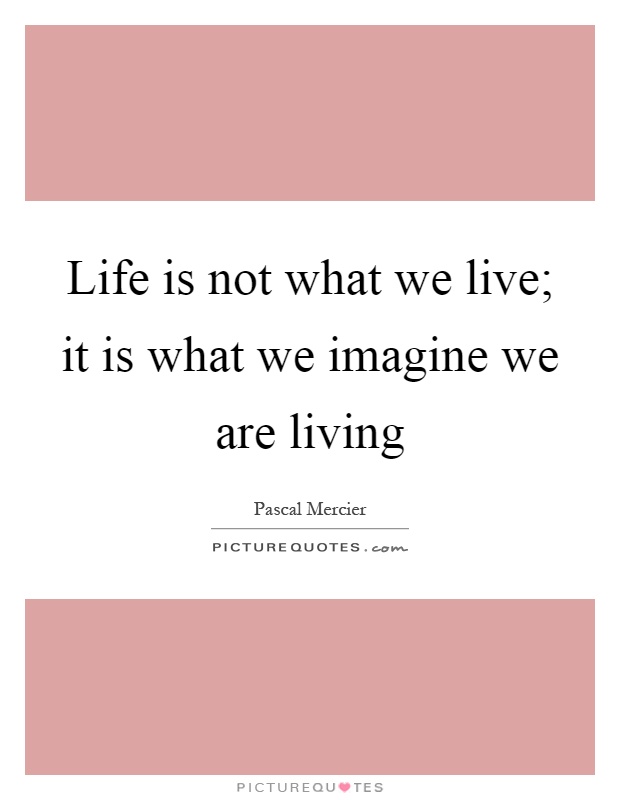 Life is not what we live; it is what we imagine we are living Picture Quote #1