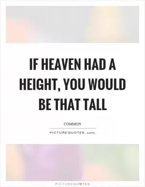 If heaven had a height, you would be that tall Picture Quote #1