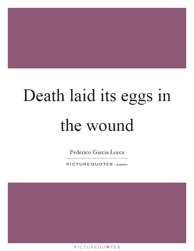 Death laid its eggs in the wound Picture Quote #1