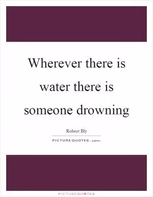 Wherever there is water there is someone drowning Picture Quote #1