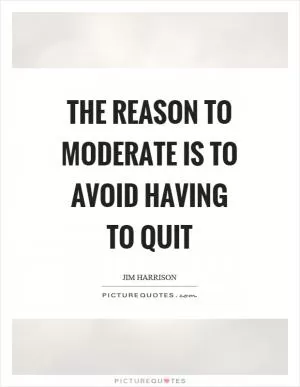 The reason to moderate is to avoid having to quit Picture Quote #1