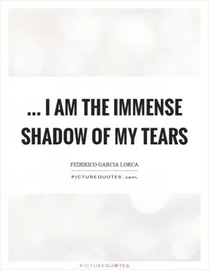 ... I am the immense shadow of my tears Picture Quote #1