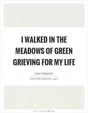 I walked in the meadows of green grieving for my life Picture Quote #1
