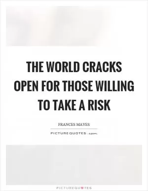 The world cracks open for those willing to take a risk Picture Quote #1