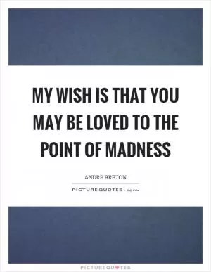 My wish is that you may be loved to the point of madness Picture Quote #1