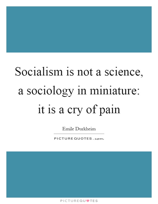 Socialism is not a science, a sociology in miniature: it is a cry of pain Picture Quote #1