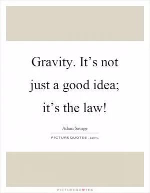 Gravity. It’s not just a good idea; it’s the law! Picture Quote #1